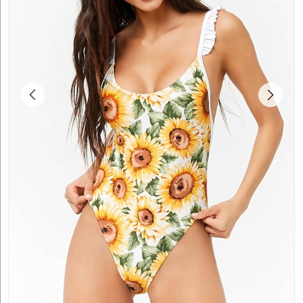 Forever 21 sunflower one piece bathing suit